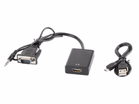 Lanberg AD-0021-BK video adaptera kabelis 0.2 m HDMI Type A VGA (D-Sub) melns