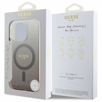 Guess IML Glitter Gradient Magnētiskais viedtālruņa apvalks iPhone 16 Pro Max - brūns