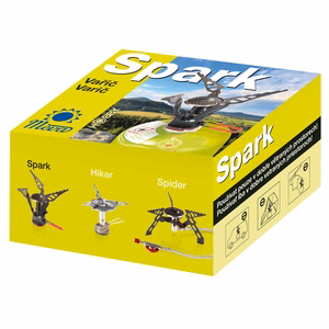 Meva SPARK tūrisma gāzes plīts vītņotām vai vārsta gāzes kasetnēm, 2,6 kW, 80 g