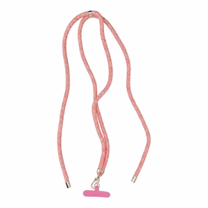 SWING (8mm) Tālruņa siksniņa, Tālruņa kulons ar regulējamu garumu / auklas garums 165cm (maks. 82.5cm cilpā) / uz pleca vai kakla - rozā-balta