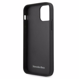 Mercedes Ādas zvaigžņu raksta viedtālruņa apvalks iPhone 12 Pro Max - melns
