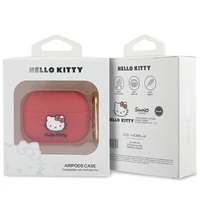 Hello Kitty silikona 3D Kitty galvas apvalks AirPods Pro - fuksijas