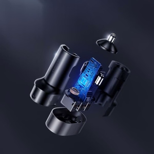 Joyroom ātrais automobiļu lādētājs ar 5 USB pieslēgvietām, 6,2 A, ar pagarināšanas kabeli, melns (JR-CL03)