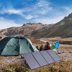 Choetech SC010 saules tūrisma lādētājs, salokāms, 160W - melns