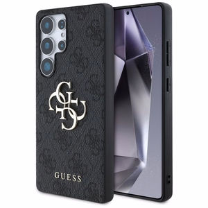 Guess Big 4G Logo Classic Logo viedtālruņa apvalks Samsung Galaxy S25 Ultra melns
