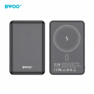 BWOO P82 BO внешний аккумулятор 10000 мАч 15W беспроводная зарядка тёмно-серый