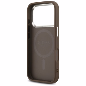 Guess Чехол для iPhone 17 Pro совместимый с MagSafe GUHMP17LP4TSRCMW (PU 4G W/Triangle Logo SL) коричневый