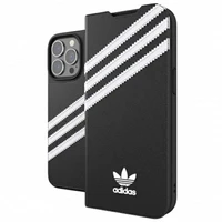 Adidas OR grāmatiņas tipa viedtālruņa apvalks PU iPhone 13 Pro / iPhone 13 – melns un balts