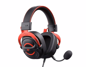 Havit H2002E Pro austiņas vadu ar galvas stīpu spēļu melnas, sarkanas