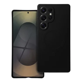 SILIKONA MAGNĒTISKAIS APVALKS saderīgs ar MagSafe priekš SAMSUNG S25 Ultra melns