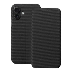 FOLIO sānu magnētiskais grāmatas tipa viedtālruņa apvalks, paredzēts IPHONE 16 PLUS, melns