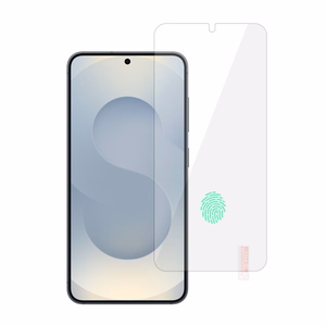 Aizsargstikls oranžs SAMSUNG GALAXY S25 (ar pirkstu nospiedumu atbloķēšanu)