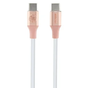 Guess Ebossed Logo USB-C / USB-C kabelis 1,5 m ar ātru uzlādi - rozā krāsā