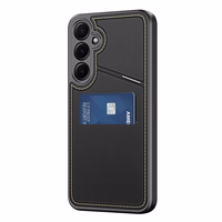 Viedtālruņa apvalks Dux Ducis Rafi II Samsung Galaxy S25 ar statīvu un maku - melns