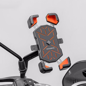 Rockbros HW-117 ar skavu stiprināms tālruņa turētājs velosipēda stūrei – melns un oranžs