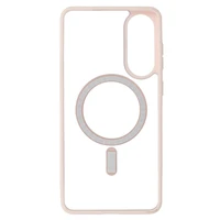 Akrila krāsains Magsafe apvalks Samsung Galaxy S25 Edge gaiši rozā