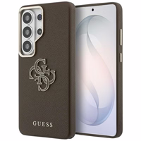 Guess maciņš Grained Big 4G Metal Logo priekš Samsung Galaxy S26 Ultra brūns