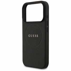 Guess Graudains Gredzens Magnētiskais viedtālruņa apvalks iPhone 17 Pro - melns