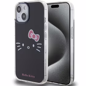 Hello Kitty IML Kitty Face viedtālruņa apvalks iPhone 15 - melns