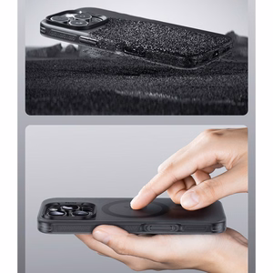 Benks magnētiskais Lucid Armor viedtālruņa apvalks (B066) Iphone 16 Pro Max melns (ar kameras vadības pogu)
