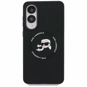 Чехол Karl Lagerfeld Silicone Nauble Heads And Circle MagSafe для Samsung Galaxy S25 Edge - чёрный