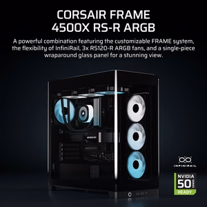 Corsair 4500X RS-R ARGB rūdīts stikls vidēja torņa korpuss, melns
