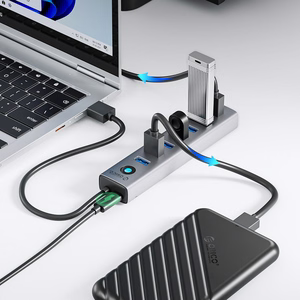Orico CL7U-U3 koncentrators 7x USB-A 3.0 + USB-C 5V/3A 1m - pelēks