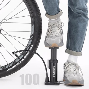 Rockbros 4522L īpaši viegls kājas velosipēda pumpis – melns
