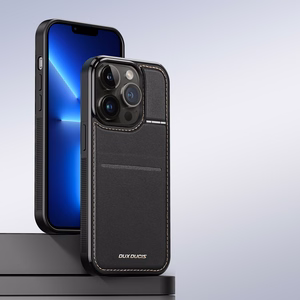 3in1 Maciņa apvalks ar statīvu iPhone 13 Pro MagSafe RFID Bloķētājs Dux Ducis Rafi Mag - melns