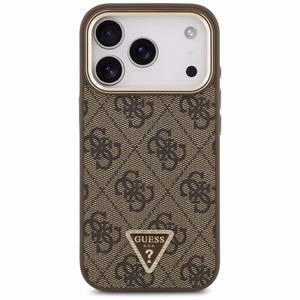 Guess 4G Triangle Logo MagSafe viedtālruņa apvalks iPhone 17 Pro - brūns un zeltains