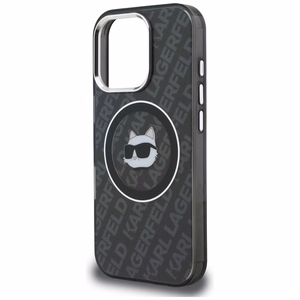 Karl Lagerfeld IML Choupette Head Logo MagSafe Case for iPhone 16 Pro - Black