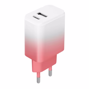 Setty зарядное устройство USB + USB-C 20W LSIG-AC-20 бело-розовый градиент