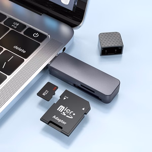 Atmiņas karšu lasītājs Hoco HB45 2-in-1 USB3.0 pelēks