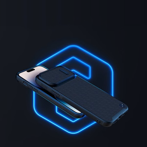 Nillkin Textured S vāciņš iPhone 14 Pro Max apvalks ar kameras vāciņu melns
