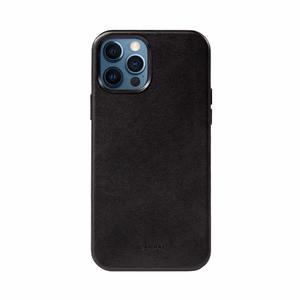 Crong Essential Cover vāciņš ierīcei iPhone 12 Pro Max, no mākslīgās ādas, melns