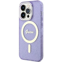 Guess GUHMP14XHCMCGU iPhone 14 Pro Max 6.7" violets cietais apvalks Glitter Gold Magnētiskais