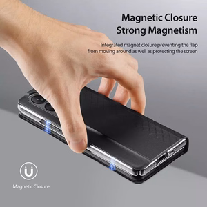 Ādas atveramais un maciņa apvalks Samsung Galaxy Z Fold5 5G Dux Ducis Bril - melns