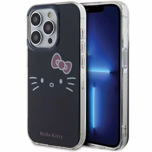 Hello Kitty IML Kitty Face viedtālruņa apvalks iPhone 15 Pro - melna