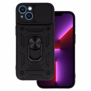 Slide Camera Armor viedtālruņa apvalks Iphone 13 melns