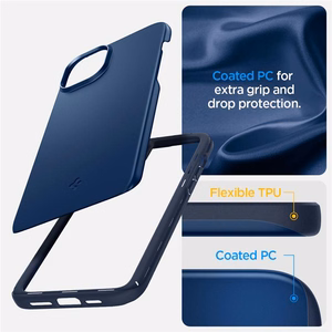 Spigen Thin Fit viedtālruņa apvalks iPhone 15 Plus - zils