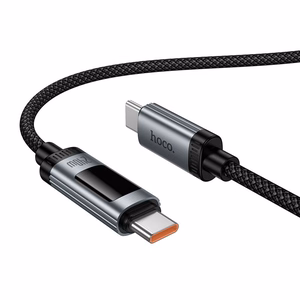 Data Cable with digital display USB C to USB C Hoco PD 6A 240W 1,2 m U148 black