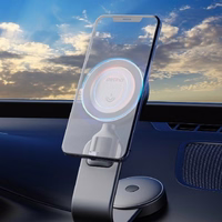 Automašīnas turētājs Dudao "F21 Pro" Melns (15W / Magsafe saderīgs) (magnētisks / lipīgs paliktnis)