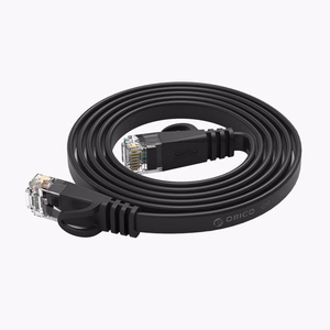 Orico PUG-C7B CAT7 10Gbps RJ45 Ethernet tīkla kabelis interneta LAN plakans 8m - melns