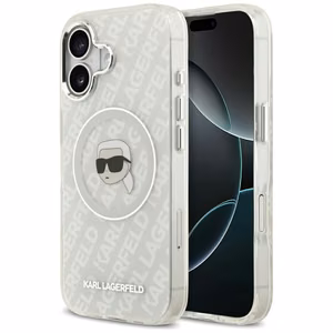 Karl Lagerfeld IML Karl Head Logotips Magnētiskais viedtālruņa apvalks iPhone 17 - pelēks