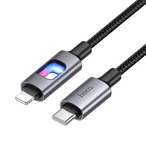 LED Kabelis USB C to Lightning Hoco PD 27W 1,2 m U144 melns
