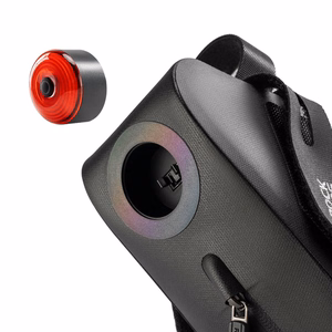 Rockbros AS-078-1 velosipēda sēdekļa soma ar viedo aizmugurējo lukturi 0.8L - melna