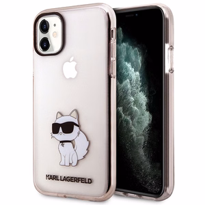 Karl Lagerfeld KLHCN61HNCHTCP iPhone 11 / Xr 6.1" rozā/rozā cietais apvalks Ikonik Choupette
