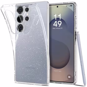 Spigen Liquid Crystal viedtālruņa apvalks Samsung Galaxy S25 Ultra - caurspīdīgs ar spīdumiem