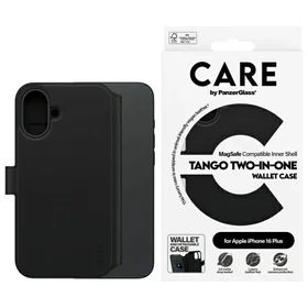 CARE by PanzerGlass Tango 2in1 maks Magnētiskais viedtālruņa apvalks iPhone 16 Plus - melns