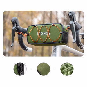 Rockbros TL001 ROAD TO SKY 1.9L ūdensizturīga velosipēda stūres soma - zaļa